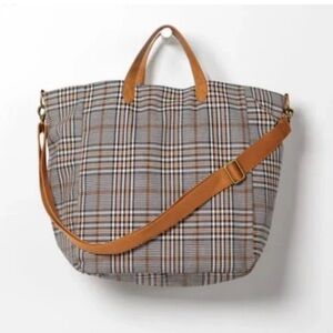 Thirty-One Gifts 31 Casual Crossbody Tote Plaid About You Weave w/ Pouch NEW